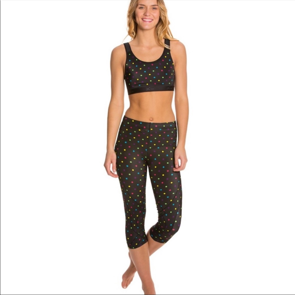 Cw-X 3/4 Stabilyx Tights Print Black/Polkadot